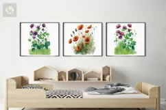 Watercolor Wild Flowers cliparts . PNG sublimation Product Image 4