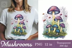 Mushrooms t-shirt sublimation 2 print design PNG Product Image 3
