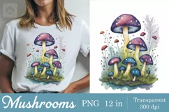 Mushrooms t-shirt sublimation 2 print design PNG Product Image 2