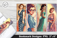 Vintage Girl. Vintage Printable Bookmark 4 PNG Product Image 1
