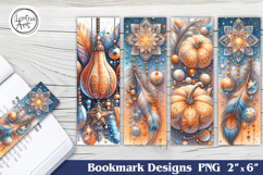 Boho Pumpkin Printable Bookmark 4 PNG Product Image 1