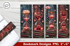 Valentine Hourglass Printable Bookmark 4 PNG Product Image 1