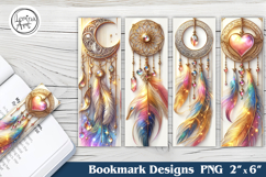 Moon Dreamcatcher Printable Bookmark 4 PNG Product Image 1