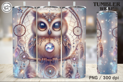 4 Owl Tumbler Sublimation, 20 oz Tumbler Wrap Product Image 3