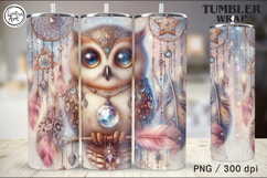 4 Owl Tumbler Sublimation, 20 oz Tumbler Wrap Product Image 5
