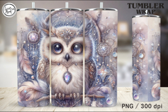4 Owl Tumbler Sublimation, 20 oz Tumbler Wrap Product Image 2