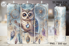 4 Owl Tumbler Sublimation, 20 oz Tumbler Wrap Product Image 3