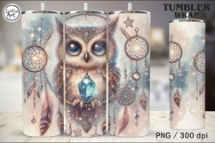 4 Owl Tumbler Sublimation, 20 oz Tumbler Wrap Product Image 5