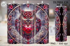 4 Owl Tumbler Sublimation, 20 oz Tumbler Wrap Product Image 5