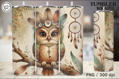 4 Owl Tumbler Sublimation, 20 oz Tumbler Wrap Product Image 3