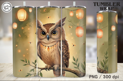 4 Owl Tumbler Sublimation, 20 oz Tumbler Wrap Product Image 5