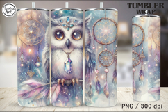 4 Owl Tumbler Sublimation, 20 oz Tumbler Wrap Product Image 2