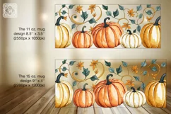 Cute pumpkins mug wrap PNG sublimation. 11 & 15 oz mug Product Image 2
