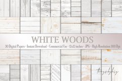 30 White Wood Rustic Wood Shabby Chic Digital Papers Product Image 1