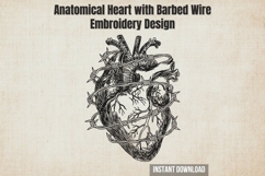Anatomical Heart with Barbed Wire Blackwork Product Image 1