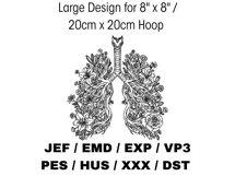 Lungs of the Forest | Artistic Floral Lungs Sketch Product Image 2