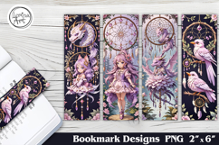 Pink World Dream Catcher Printable Bookmark 4 PNG Product Image 1