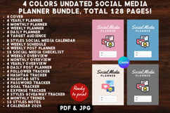 4 Colors Printable Social Media Planner Template Bundle Product Image 1