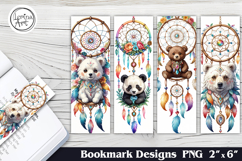 Cute Animals Dream Catcher Printable Bookmark 4 PNG Product Image 1