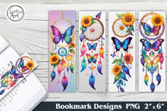 Vivid Butterfly Dream Catcher Printable Bookmark 4 PNG Product Image 1