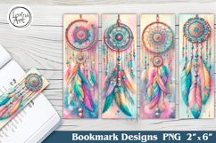 Flower Dream Catcher Printable Bookmark 4 PNG Product Image 1
