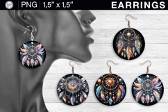 Dream Catcher Earrings Sublimation Designs, 4 PNG Product Image 1