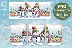 Christmas Snowman mug wrap. 11&amp;15oz Product Image 1