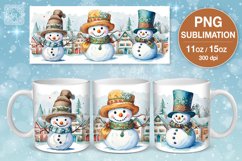 Christmas Snowman mug wrap. 11&amp;15oz Product Image 1