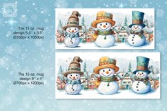 Christmas Snowman mug wrap. 11&amp;15oz Product Image 2