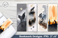 Wolf Printable Bookmark 4 PNG Product Image 1