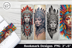 Native Girl Printable Bookmark 4 PNG Product Image 1