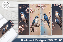 Spring Birds Printable Bookmark 4 PNG Product Image 1
