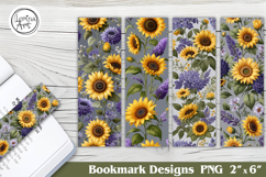 Sunflower Printable Bookmark 4 PNG Product Image 1