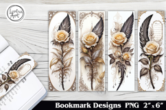 Feather and Flower Printable Bookmark 4 PNG Product Image 1