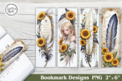 Sunflower Printable Bookmark 4 PNG Product Image 1