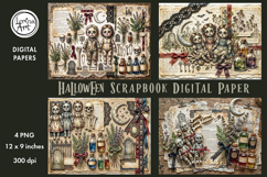 Halloween digital papers. Junk Journal page. Scrapbook Product Image 9