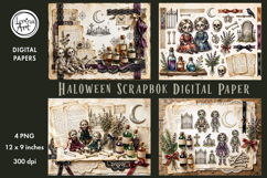 Halloween digital papers. Junk Journal page. Scrapbook Product Image 1