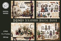 Halloween digital papers. Junk Journal page. Scrapbook Product Image 8