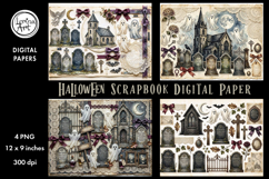 Halloween digital papers. Junk Journal page. Scrapbook Product Image 10