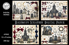 Halloween digital papers. Junk Journal page. Scrapbook Product Image 1