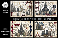 Halloween digital papers. Junk Journal page. Scrapbook Product Image 5