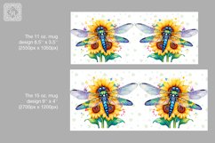 Dragonfly &amp; Sunflowers mug PNG sublimation 11 &amp; 15 oz Product Image 2