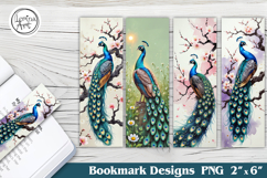Peacock Printable Bookmark 4 PNG Product Image 1