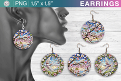 Spring earrings sublimation designs, 4 PNG Product Image 1