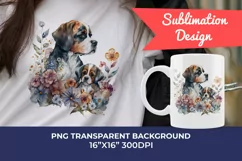 Mother and Puppy Dog Watercolor Clipart - Sublimation PNG Product Image 1