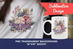 Watercolor Mother's Day Flowers PNG for Sublimation Product Image 1