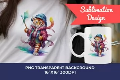 Fantasy Lion Character Watercolor PNG for Sublimation Product Image 1