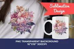 Watercolor Mother's Day Flowers PNG for Sublimation Product Image 1