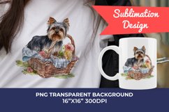 Spring Yorkshire Terrier Dog Breed Watercolor Sublimation Product Image 1