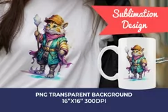 Fantasy Lion Character Watercolor PNG for Sublimation Product Image 1